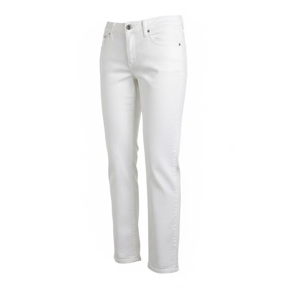 Garnet Hill Classic 5-Pocket Slim Straight Jeans Sz 2 (29x30") White #180i - Picture 1 of 11